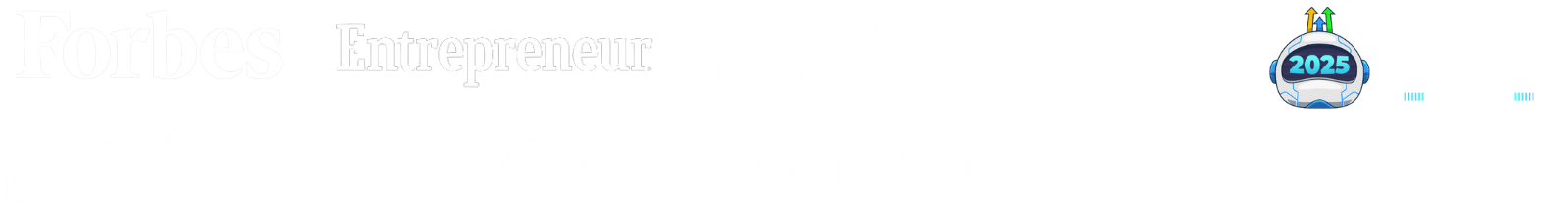 Forbes, Entrepreneur, Business Insider, Nasdaq, HighLevel, Daily Express, Yahoo! Finance, The Independent, Metro, Due
